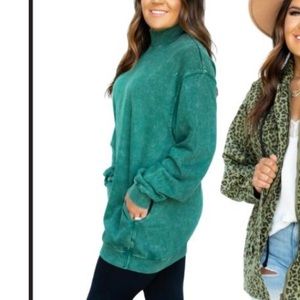 Acid Wash Sweatshirt Dress